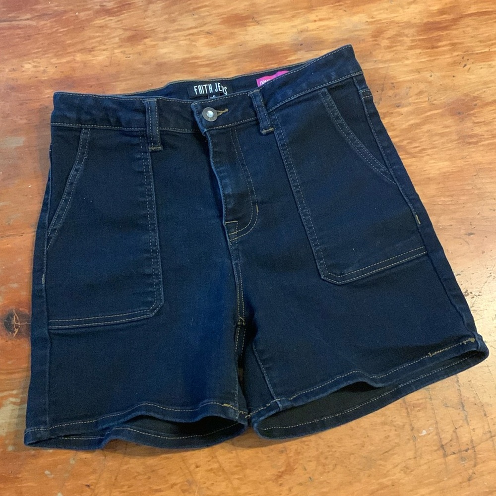 FAITH JEANS - Dark Indigo Patch Pocket Shorts